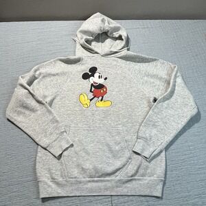 Vintage Mickey California Velva Sheen Mens Large Gray Hoodie Made‎ In USA